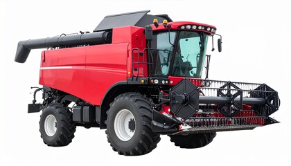 Combine harvester isolate background. Farm agricultural machinery for harvesting