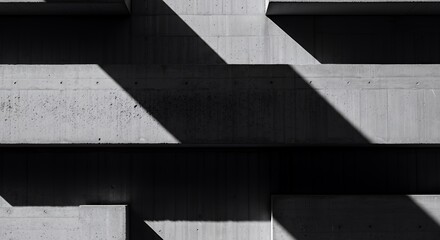 Fototapeta premium Abstract Concrete Architecture: Geometric Shadows and Light Play
