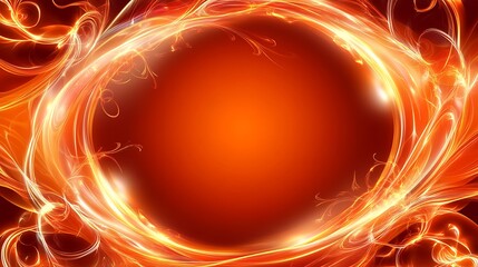 Fiery, glowing, circular frame