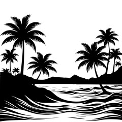 vector illustration of a tropical island