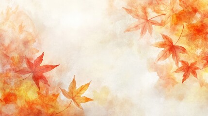 Autumn watercolor leaves background
