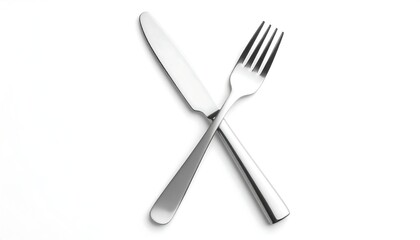 Crossed Knife and Fork with White.