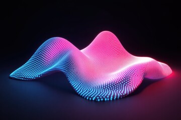 Abstract wavy form, glowing points