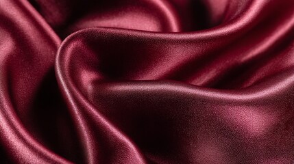 Obraz premium Luxurious burgundy silk fabric with elegant folds and smooth texture