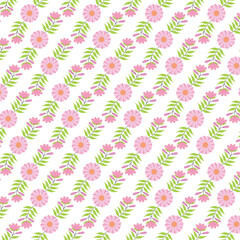 Diagonal Pink Floral Stripe Design