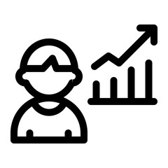 Person Graph Career Growth Icon