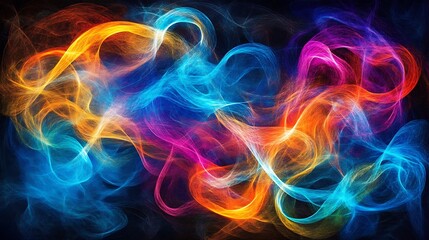 Fototapeta premium Abstract swirling colorful smoke patterns