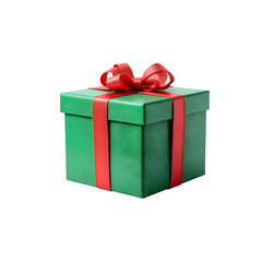 Obraz premium red gift box with ribbon, gift box isolated on white background, “Elegant Silver Gift Box with Golden Ribbon – Luxury Present Isolated on White Background” 