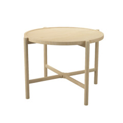 Stylish round wooden side table with cross legs, perfect for living rooms or as a bedside table. Adds a touch of elegance and functionality to any space.