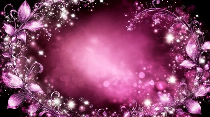 Elegant, glowing, floral frame