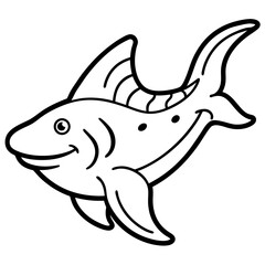 Abstract Wobbegong Shark Outline Vector