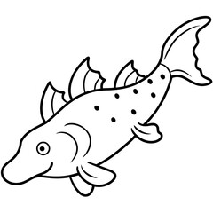 Fototapeta premium Abstract Wobbegong Shark Outline Vector