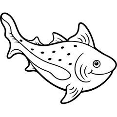 Abstract Wobbegong Shark Outline Vector