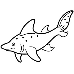 Abstract Wobbegong Shark Outline Vector