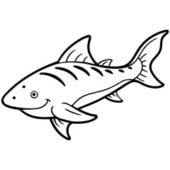 Abstract Wobbegong Shark Outline Vector