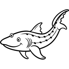 Abstract Wobbegong Shark Outline Vector