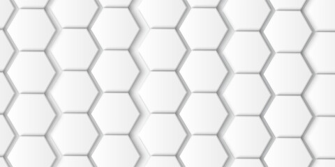 3d rendering white hexagonal background