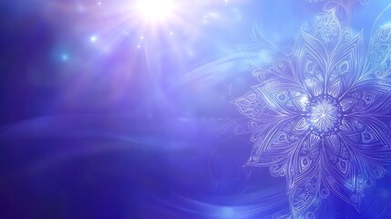 Abstract floral design, soft blue and purple hues