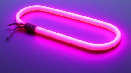 Oval pink neon tube light
