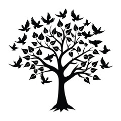 tree with leaves vector