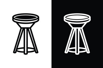 Sleek Bar Stool line icon. Editable Vector for Creative Use