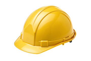 Yellow hard hat safety helmet isolated on transparent background