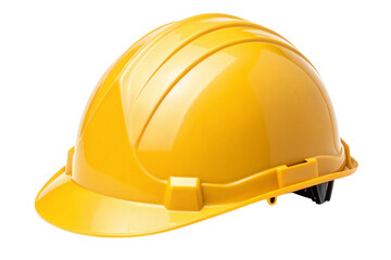 Yellow hard hat safety helmet isolated on transparent background