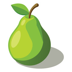 Green pear with shadow