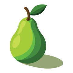 Green pear with shadow