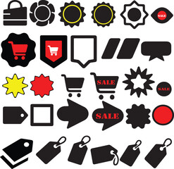 E-Commerce Price Tag Icon Pack with Colorful Tags, Labels, and Badges