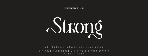 Luxury serif font in modern style. Elegant wedding alphabet letters font and number. Typography Luxury classic lettering serif fonts decorative vintage retro logo