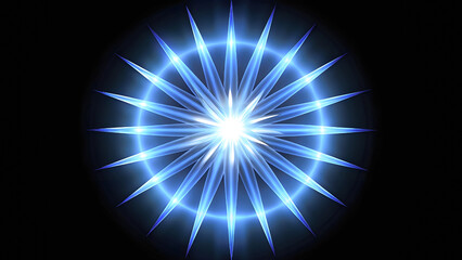 Glowing Blue Spiky Abstract Design &ndash; Futuristic Digital Art Background

