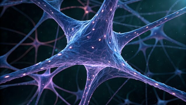Mesmerizing Futuristic Abstract 3D Render of Neuron Network