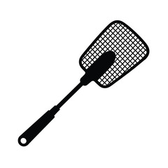 Black silhouette of a fly swatter on a white background vector illustration