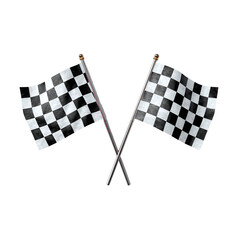 Crossed checkered racing flags victory symbol motorsport finish line