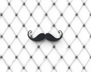 Father's Day Card Design Featuring a Mustache on White with Gray Diamond Accents Perfect for Celebrating Love and Family