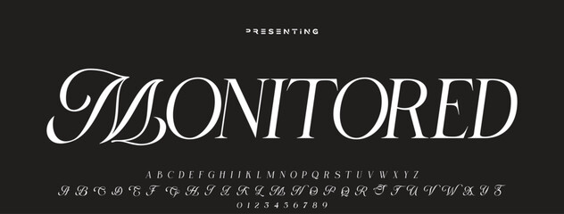 Elegant alphabet letters font logo. Typography luxury classic lettering serif fonts decorative wedding vintage retro logos, design for fashion, beauty shop and brand. vector illustration
