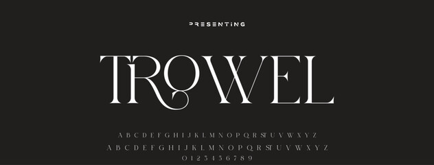 Obraz premium Elegant alphabet letters font logo. Typography luxury classic lettering serif fonts decorative wedding vintage retro logos, design for fashion, beauty shop and brand. vector illustration