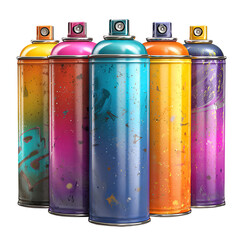 Colorful Spray Paint Cans Graffiti Art Supplies