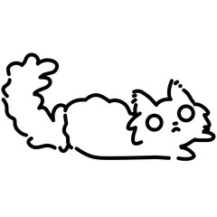 vector illustration of a cat line art illustration outline 