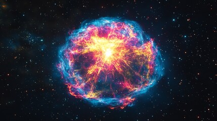 A close up of a sun with a star in the background generative ai
