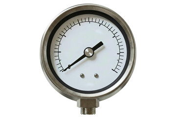 Precision pressure gauge used for monitoring fluid levels isolated on a transparent background