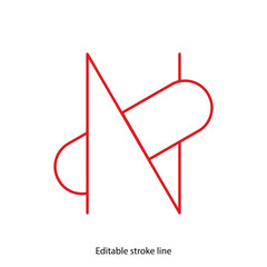 No pills symbol or icon. Vector stock illustration isolated on white background for design template medical, pharmacy, hospital, healthy bio shop concept web and print material. Editable stroke line