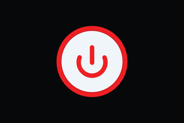 vector power off red button design
