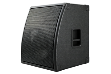 Powerful audio speaker built isolated on a transparent background