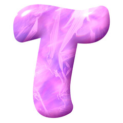 3d purple letter t