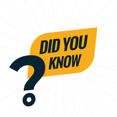 vector did you know yellow and durk blue design
