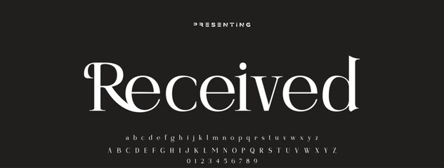 Elegant Font. Luxurious Glamour Exclusive Regular Font. Uppercase Lowercase and Number. Minimal Fashion Design