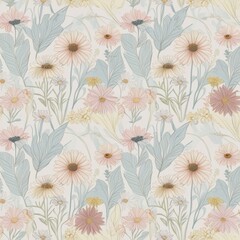 seamless image of colorful soft flowers, tileable, perfect for digital decorations, PowerPoint, and background