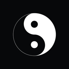 Yin yang line outline icon. Yin Yang icon symbol.